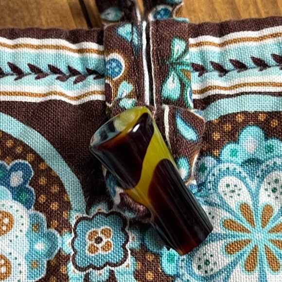 Vera Bradley Java Blue Tote Bag brown and blue design quilted tote bag - Picture 4 of 9